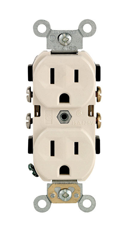LEVITON - Leviton 15 amps 125 V Duplex Light Almond Outlet 5-15R 1 pk [CBR15-00T]
