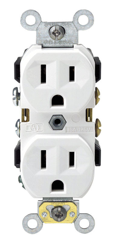 LEVITON - Leviton 15 amps 125 V Duplex White Outlet 5-15R 1 pk [CBR15-00W]