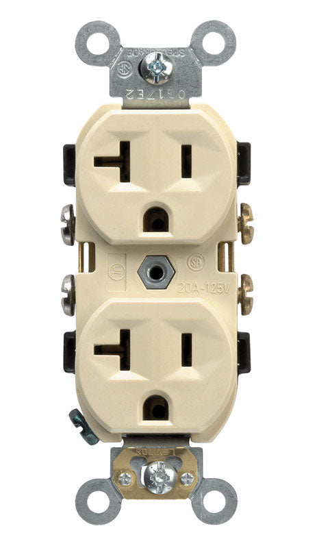 LEVITON - Leviton 20 amps 125 V Duplex Ivory Outlet 5-20R 1 pk [CBR20-00I]