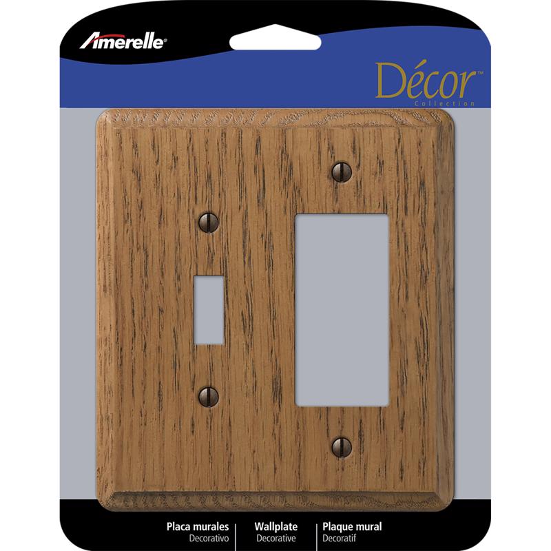 AMERELLE - Amerelle Contemporary Brown 1 gang Wood Toggle Wall Plate 1 pk