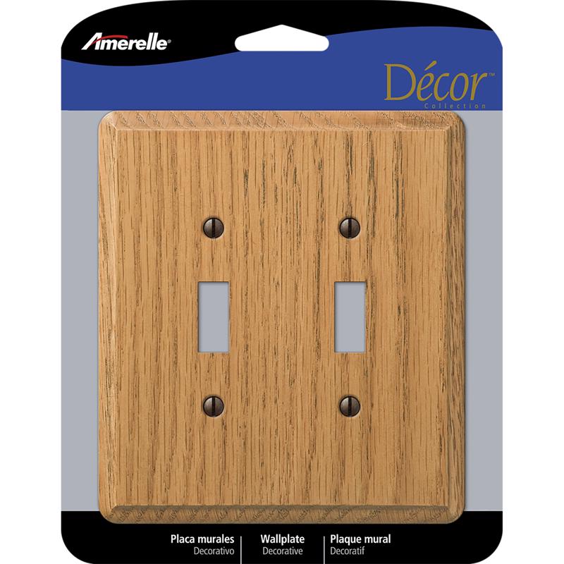 AMERELLE - Amerelle Contemporary Brown 2 gang Wood Toggle Wall Plate 1 pk [901TTL]