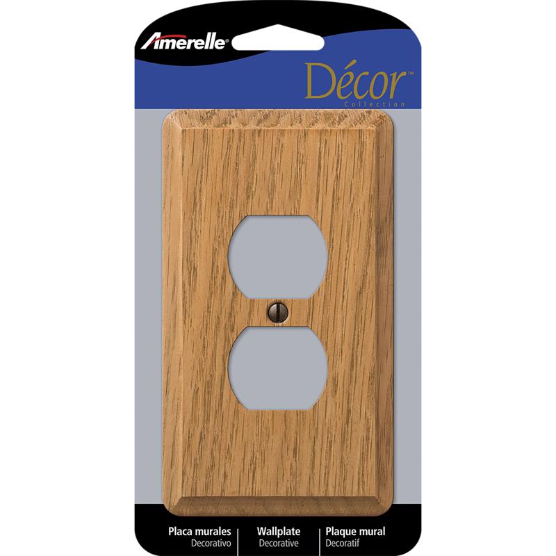 AMERELLE - Amerelle Contemporary Brown 1 gang Wood Duplex Wall Plate 1 pk [901DL]