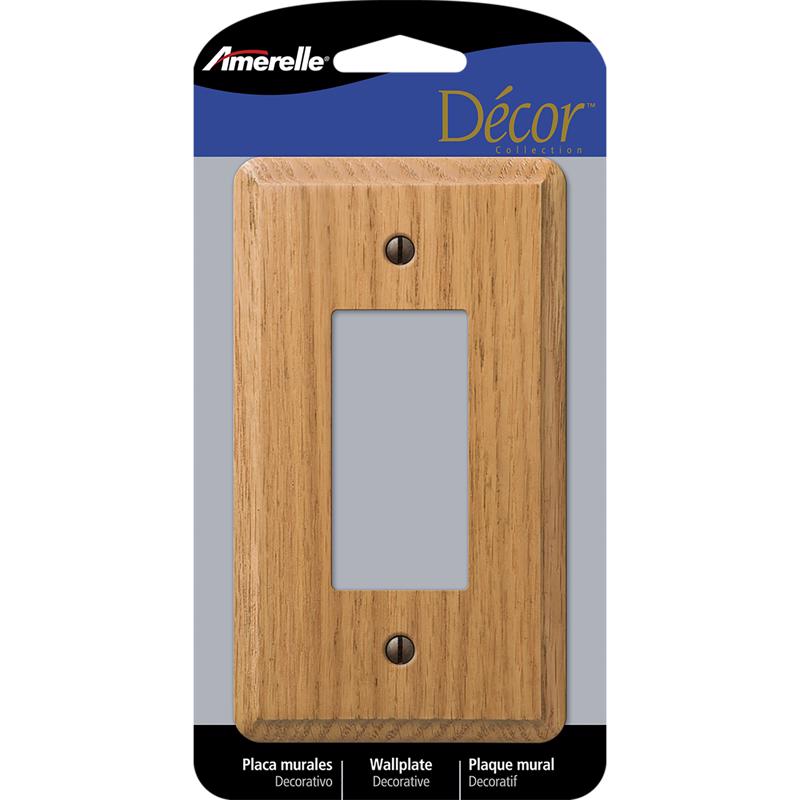 AMERELLE - Amerelle Contemporary Brown 1 gang Wood Decorator Wall Plate 1 pk