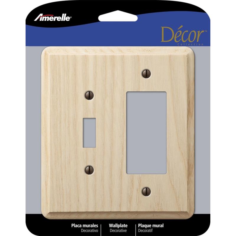 AMERELLE - Amerelle Contemporary Unfinished Beige 2 gang Wood Decorator/Toggle Wall Plate 1 pk