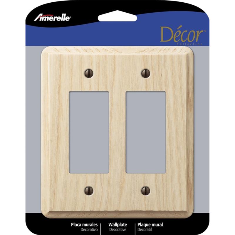 AMERELLE - Amerelle Contemporary Unfinished Beige 2 gang Wood Decorator Wall Plate 1 pk