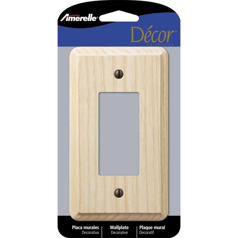 AMERELLE - Amerelle Contemporary Unfinished Beige 1 gang Wood Decorator Wall Plate 1 pk