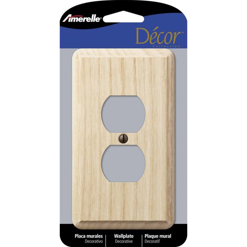 AMERELLE - Amerelle Contemporary Unfinished Beige 1 gang Wood Duplex Wall Plate 1 pk