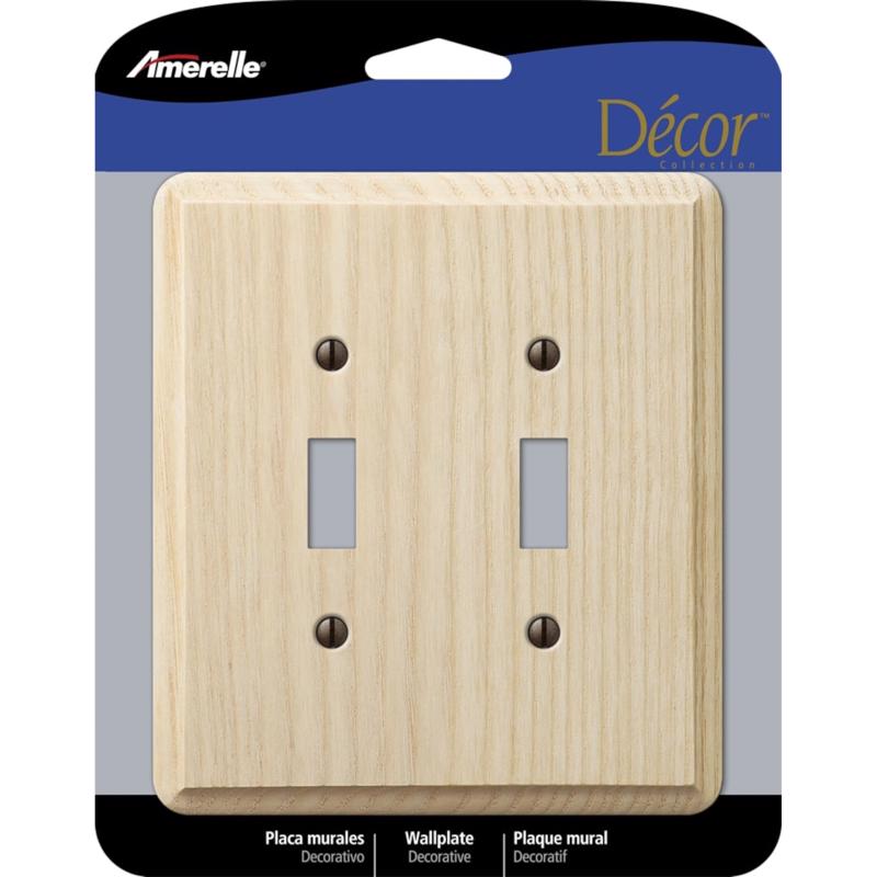 AMERELLE - Amerelle Contemporary Unfinished Beige 2 gang Wood Toggle Wall Plate 1 pk