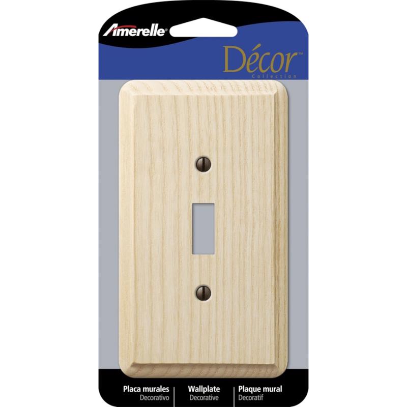 AMERELLE - Amerelle Contemporary Unfinished Beige 1 gang Wood Toggle Wall Plate 1 pk