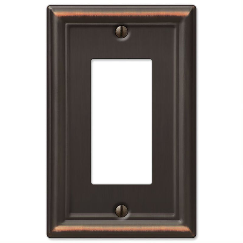 AMERELLE - Amerelle Chelsea Aged Bronze 1 gang Stamped Steel Decorator Wall Plate 1 pk