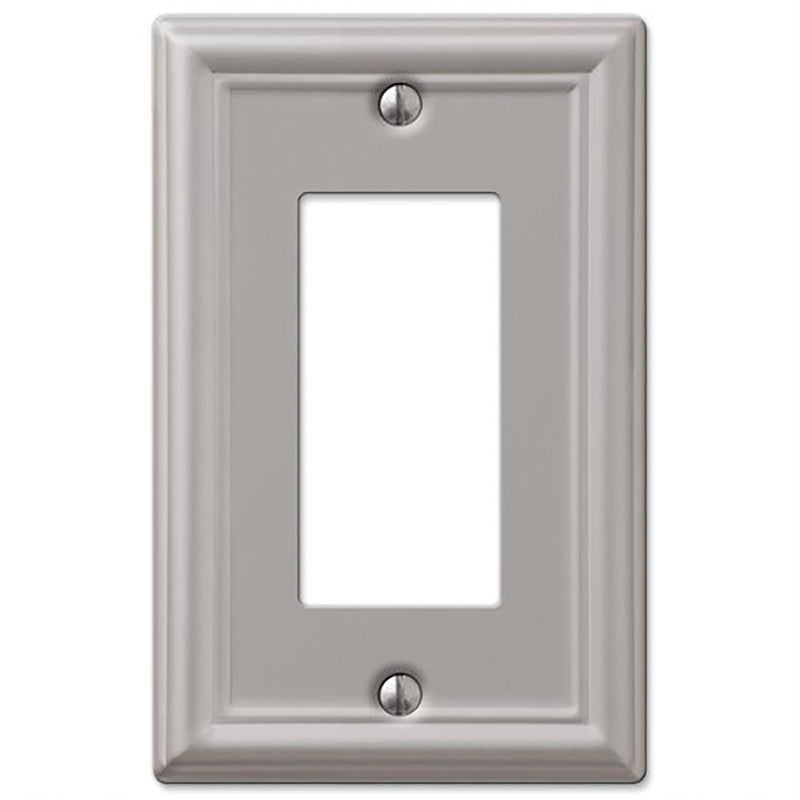 AMERELLE - Amerelle Chelsea Brushed Nickel 1 gang Stamped Steel Decorator Wall Plate 1 pk