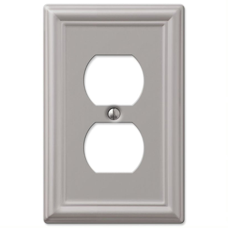 AMERELLE - Amerelle Chelsea Brushed Nickel 1 gang Stamped Steel Duplex Wall Plate 1 pk