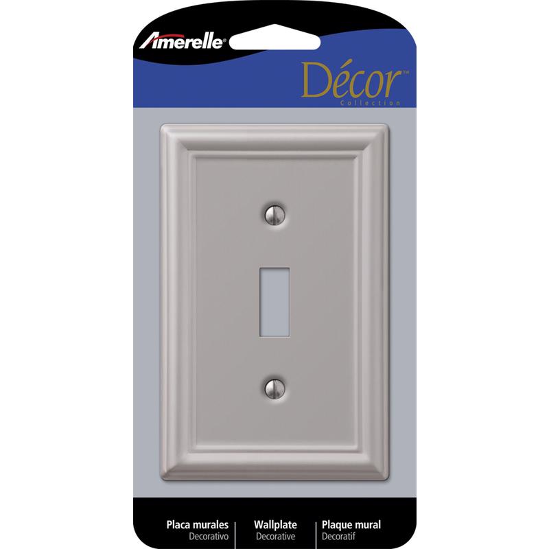 AMERELLE - Amerelle Chelsea Brushed Nickel 1 gang Stamped Steel Toggle Wall Plate 1 pk