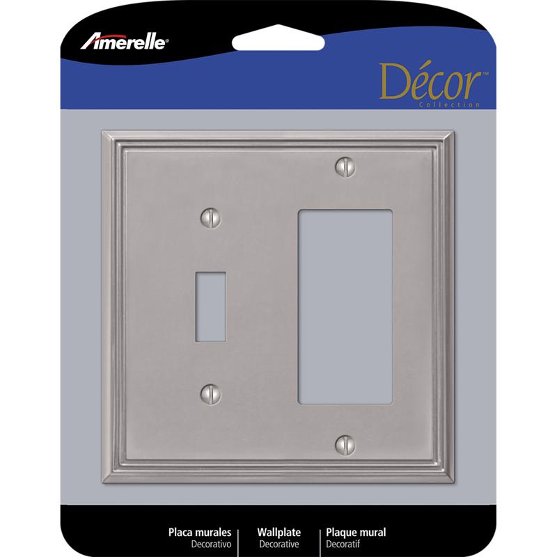 AMERELLE - Amerelle Metro Gray 2 gang Die-Cast Metal Toggle Wall Plate 1 pk