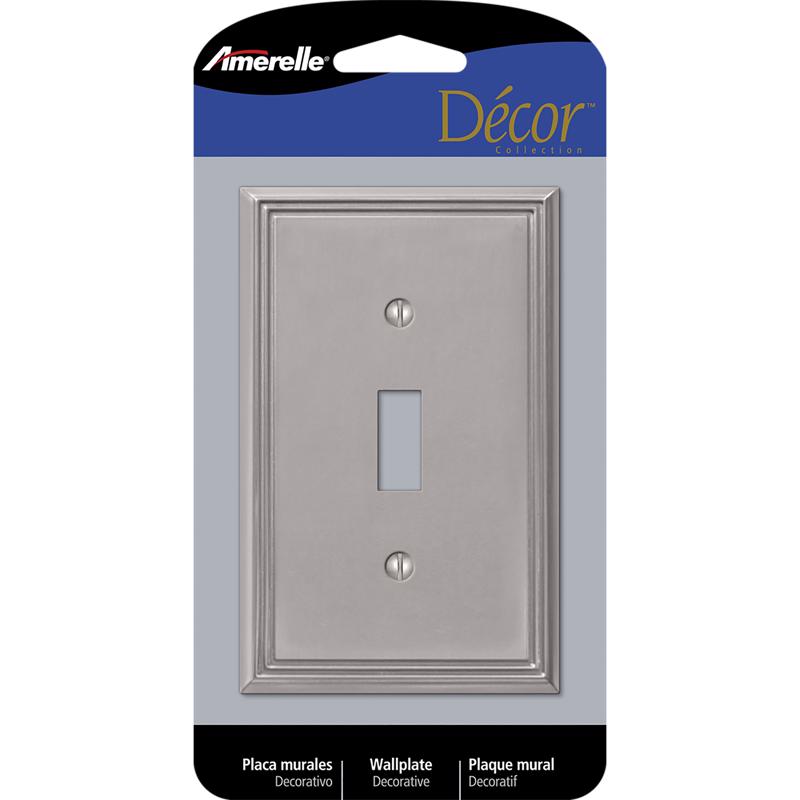 AMERELLE - Amerelle Metro Brushed Nickel 1 gang Die-Cast Metal Toggle Wall Plate 1 pk