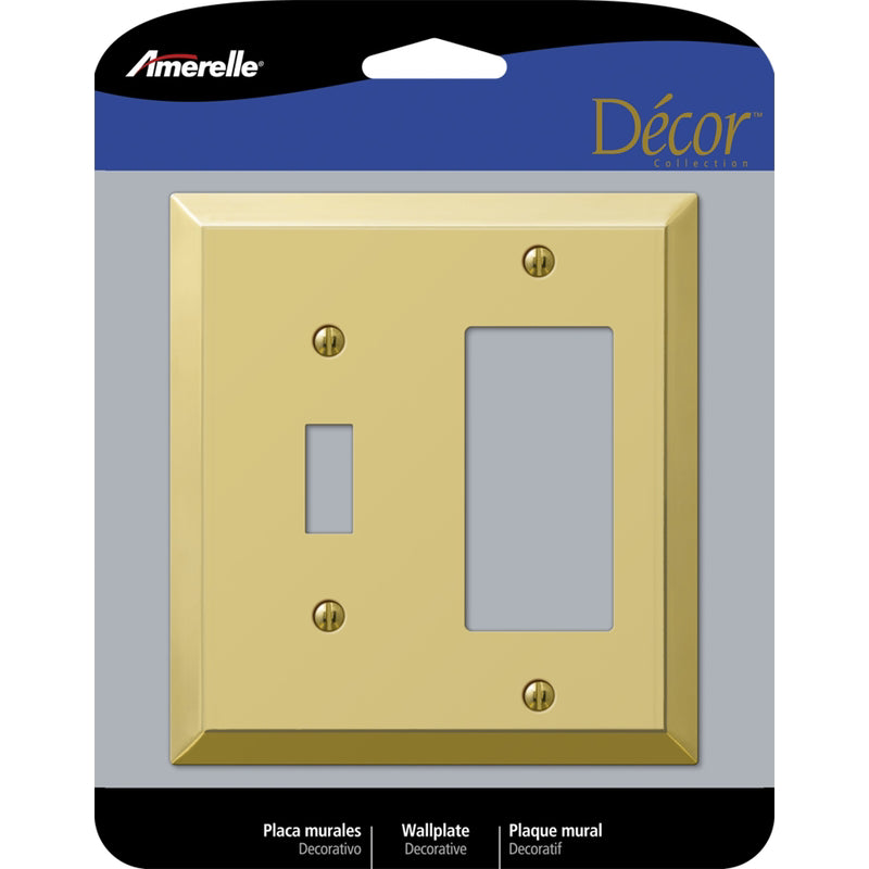 AMERELLE - Amerelle Century Polished Brass 2 gang Stamped Steel Decorator/Toggle Wall Plate 1 pk