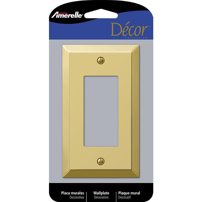 AMERELLE - Amerelle Century Polished Brass 1 gang Stamped Steel Decorator Wall Plate 1 pk