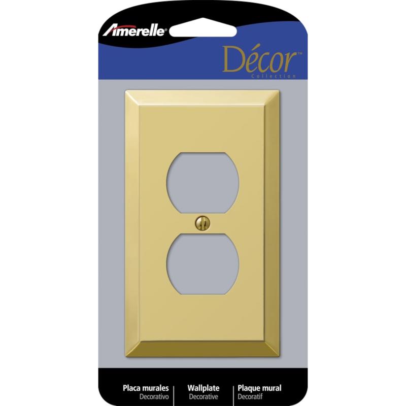 AMERELLE - Amerelle Century Polished Brass 1 gang Stamped Steel Duplex Wall Plate 1 pk