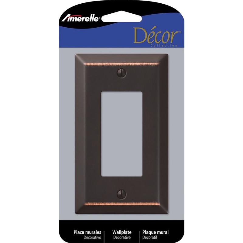 AMERELLE - Amerelle Century Aged Bronze 1 gang Stamped Steel Decorator Wall Plate 1 pk