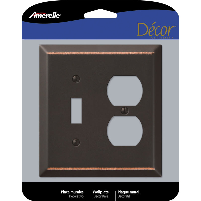 AMERELLE - Amerelle Century Aged Bronze 2 gang Stamped Steel Toggle Wall Plate 1 pk