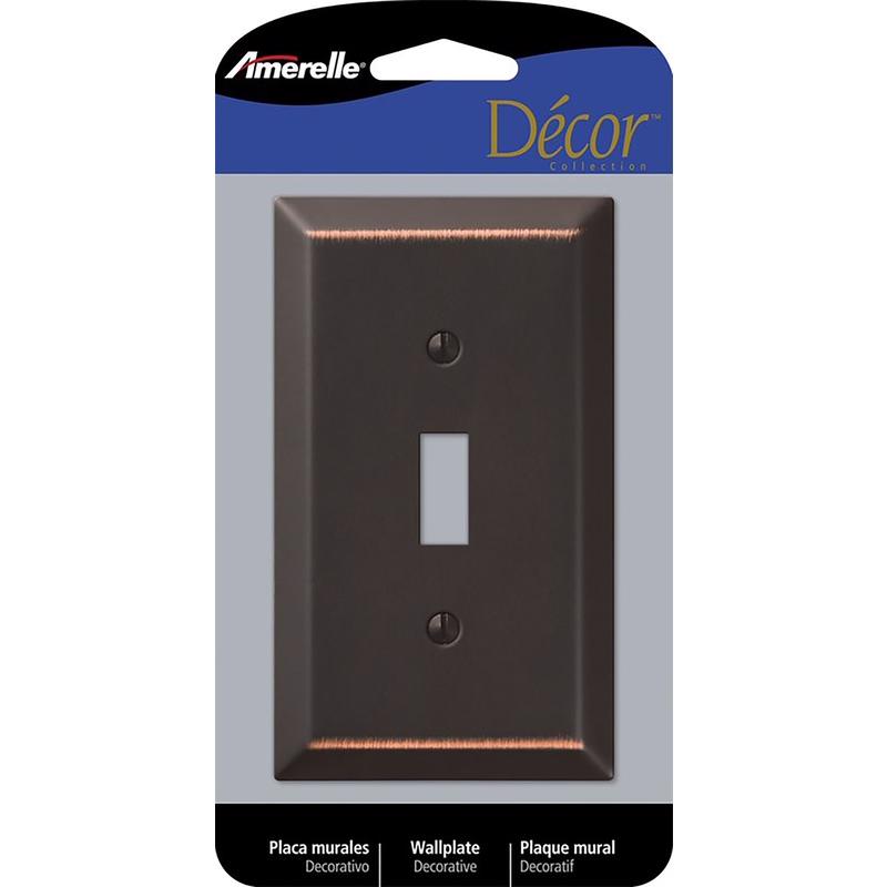 AMERELLE - Amerelle Century Aged Bronze 1 gang Stamped Steel Toggle Wall Plate 1 pk