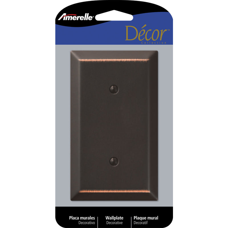 AMERELLE - Amerelle Century Aged Bronze 1 gang Stamped Steel Blank Wall Plate 1 pk