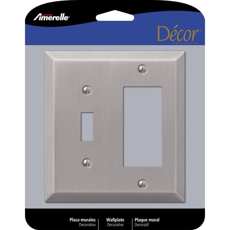 AMERELLE - Amerelle Century Brushed Nickel 2 gang Stamped Steel Toggle Wall Plate 1 pk [163TRBN]