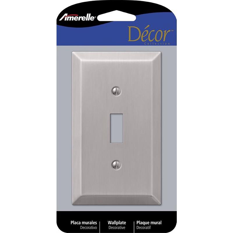 AMERELLE - Amerelle Century Brushed Nickel 1 gang Stamped Steel Toggle Wall Plate 1 pk