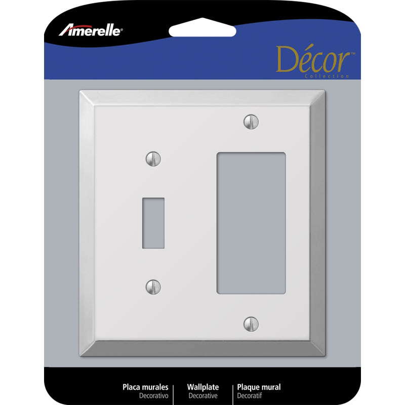 AMERELLE - Amerelle Century Polished Chrome 2 gang Stamped Steel Decorator/Toggle Wall Plate 1 pk