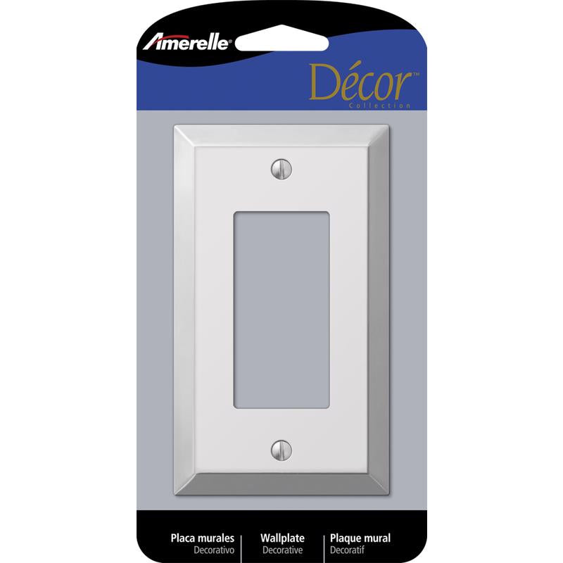 AMERELLE - Amerelle Century Polished Chrome 1 gang Stamped Steel Decorator Wall Plate 1 pk