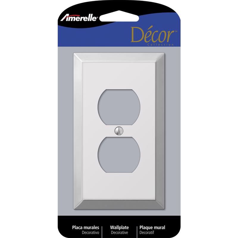 AMERELLE - Amerelle Century Polished Chrome 1 gang Stamped Steel Duplex Wall Plate 1 pk