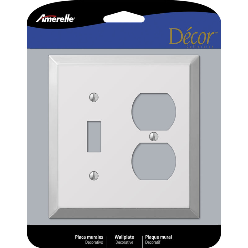 AMERELLE - Amerelle Century Polished Chrome 2 gang Stamped Steel Duplex/Toggle Wall Plate 1 pk