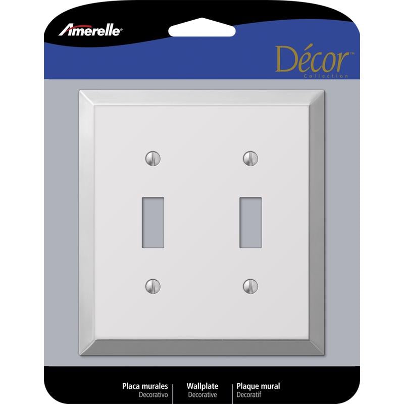 AMERELLE - Amerelle Century Polished Chrome 2 gang Stamped Steel Toggle Wall Plate 1 pk