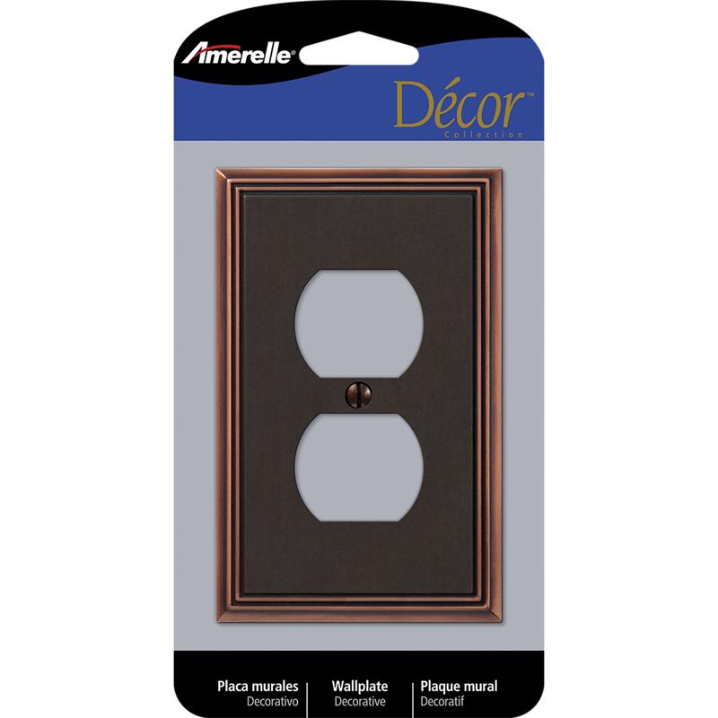 AMERELLE - Amerelle Metro Aged Bronze 1 gang Die-Cast Metal Duplex Wall Plate 1 pk