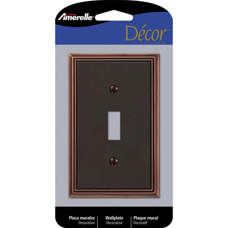 AMERELLE - Amerelle Metro Aged Bronze 1 gang Die-Cast Metal Toggle Wall Plate 1 pk