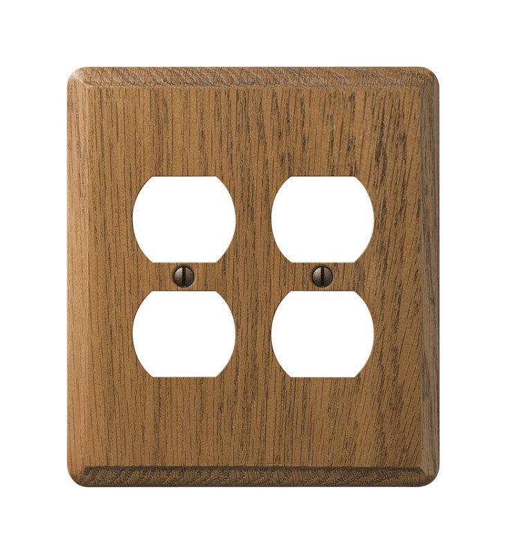 AMERELLE - Amerelle Contemporary Brown 2 gang Wood Duplex Wall Plate 1 pk