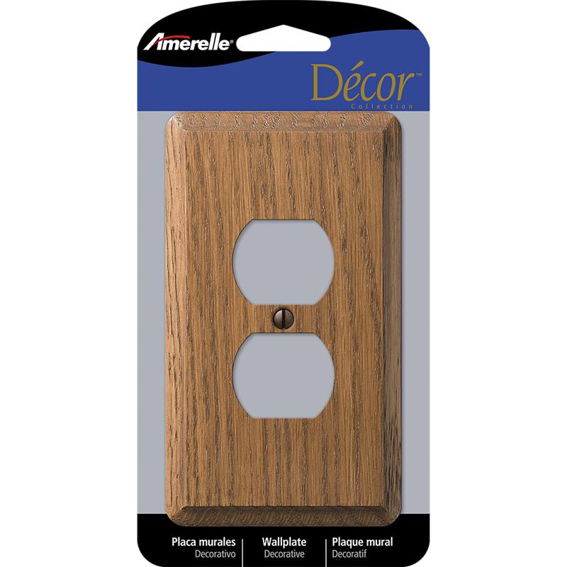 AMERELLE - Amerelle Contemporary Brown 1 gang Wood Duplex Wall Plate 1 pk [901D]