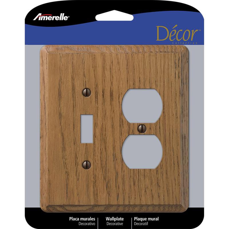 AMERELLE - Amerelle Contemporary Brown 2 gang Wood Toggle Wall Plate 1 pk [901TD]