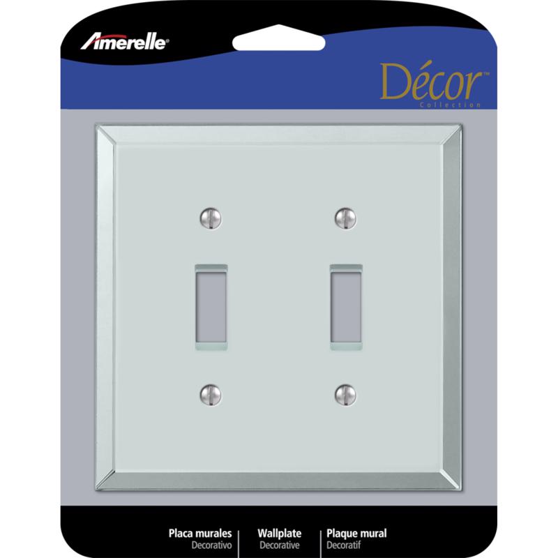 AMERELLE - Amerelle Mirror Clear 2 gang Acrylic Toggle Wall Plate 1 pk