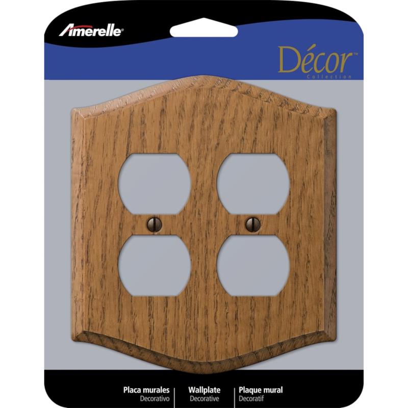 AMERELLE - Amerelle Country Brown 2 gang Wood Duplex Wall Plate 1 pk