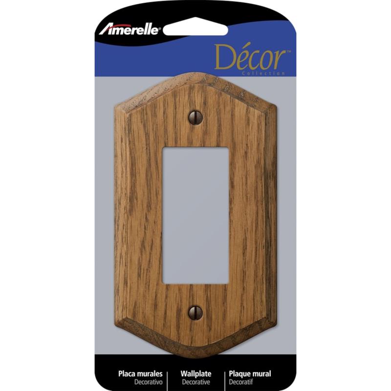 AMERELLE - Amerelle Country Brown 1 gang Wood Decorator Wall Plate 1 pk