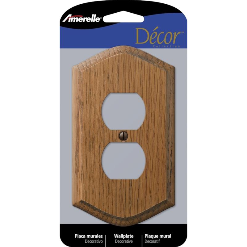 AMERELLE - Amerelle Country Brown 1 gang Wood Duplex Wall Plate 1 pk