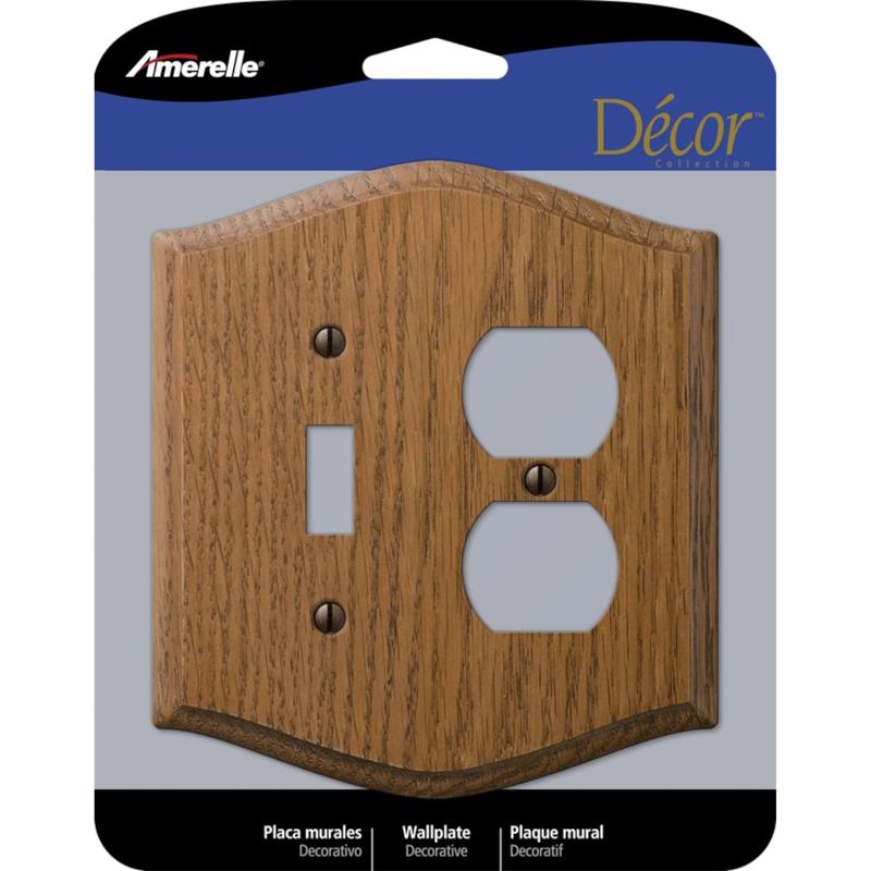 AMERELLE - Amerelle Country Brown 2 gang Wood Duplex/Toggle Wall Plate 1 pk