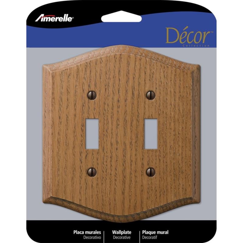 AMERELLE - Amerelle Country Brown 2 gang Wood Toggle Wall Plate 1 pk