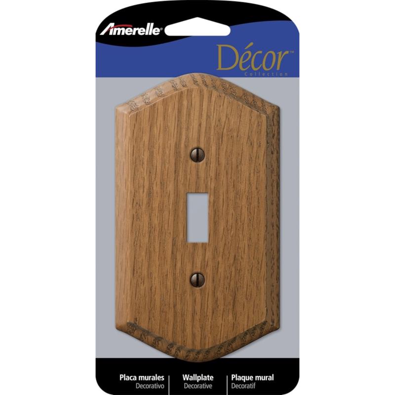 AMERELLE - Amerelle Country Brown 1 gang Wood Toggle Wall Plate 1 pk