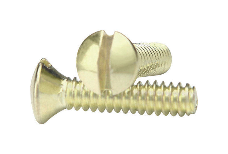 AMERELLE - Amerelle Polished Brass Steel Wall Plate Screws 10 pk