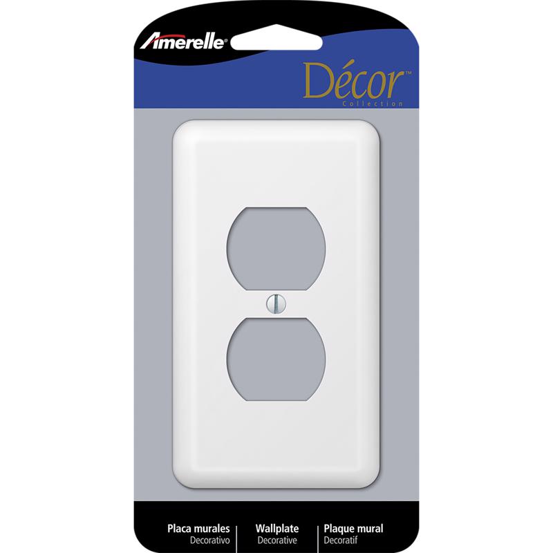 AMERELLE - Amerelle Devon White 1 gang Stamped Steel Duplex Wall Plate 1 pk