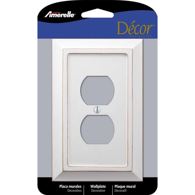 AMERELLE - Amerelle Savannah White 1 gang Wood Duplex Wall Plate 1 pk