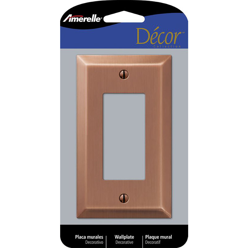 AMERELLE - Amerelle Century Antique Copper 1 gang Stamped Steel Decorator Wall Plate 1 pk