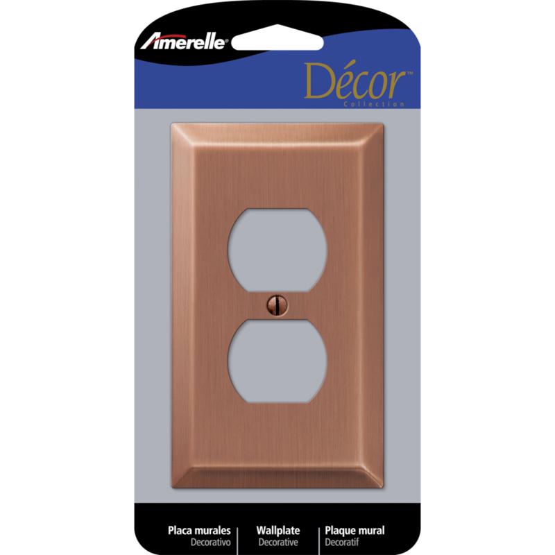 AMERELLE - Amerelle Century Antique Copper 1 gang Stamped Steel Duplex Wall Plate 1 pk